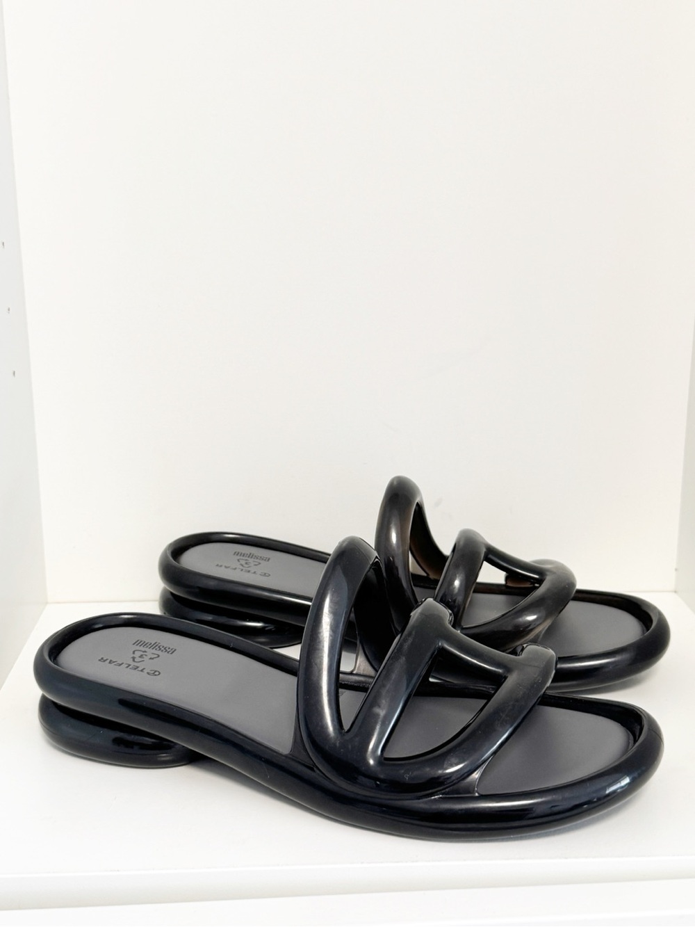 New Melissa x Telfar Jelly Slide Black size 8 - Picture 2 of 7